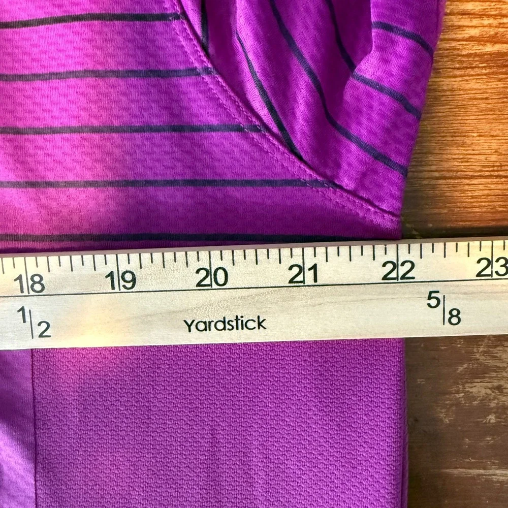 Nike Golf Polo Shirt Men Medium Purple 360191-511 Striped Dri-FIT Short Sleeve